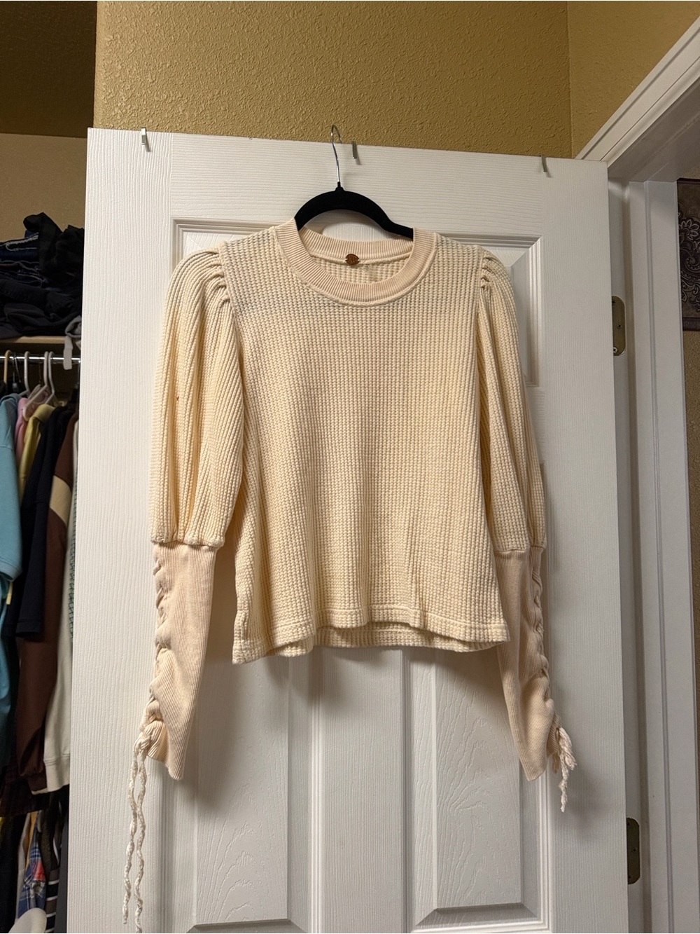 FP Movement by Free People Cream Puff-Sleeve Crewneck Sweater